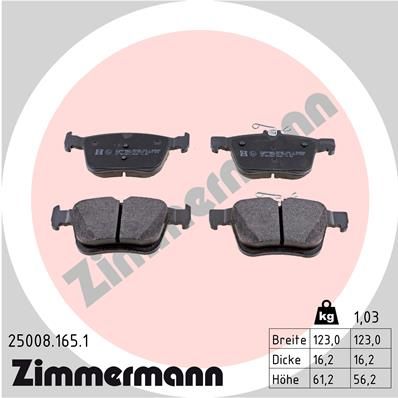 ZIMMERMANN 25008.165.1 Brake Pad Set, disc brake