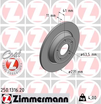 ZIMMERMANN 250.1316.20 Brake Disc