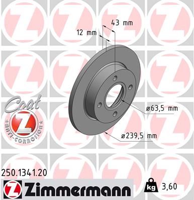 ZIMMERMANN 250.1341.20 Brake Disc