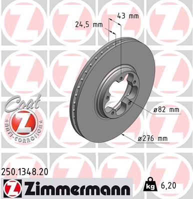 Brake Disc ZIMMERMANN 250.1348.20