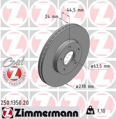 ZIMMERMANN 250.1350.20 Brake Disc