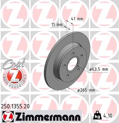 ZIMMERMANN 250.1355.20 Brake Disc