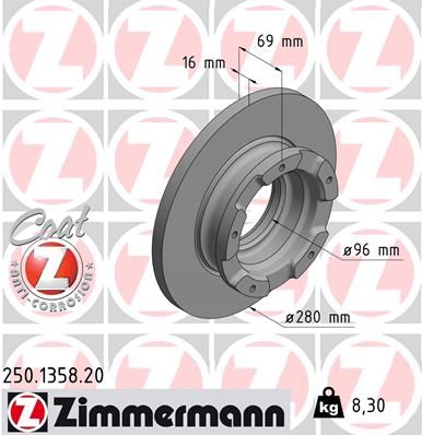 ZIMMERMANN 250.1358.20 Brake Disc