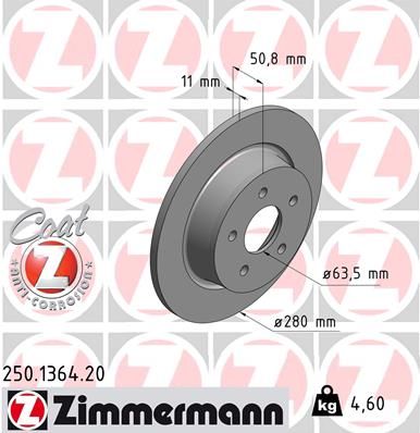 ZIMMERMANN 250.1364.20 Brake Disc