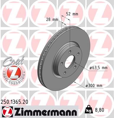 ZIMMERMANN 250.1365.20 Brake Disc