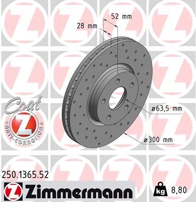 ZIMMERMANN 250.1365.52 Brake Disc