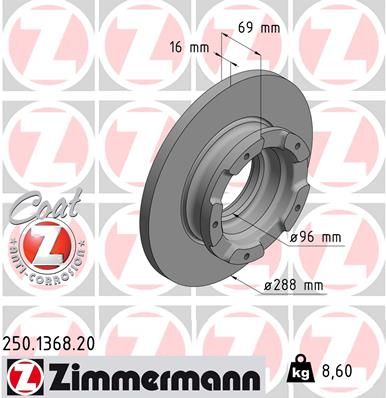 ZIMMERMANN 250.1368.20 Brake Disc