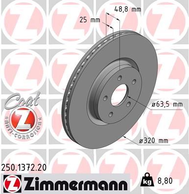 ZIMMERMANN 250.1372.20 Brake Disc