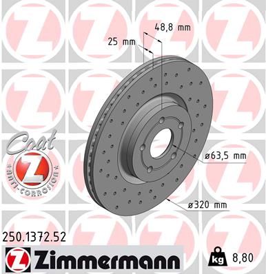ZIMMERMANN 250.1372.52 Brake Disc