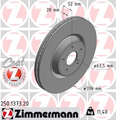 Brake Disc ZIMMERMANN 250.1373.20