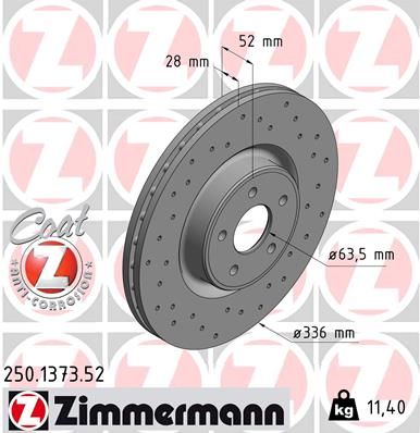 Brake Disc ZIMMERMANN 250.1373.52