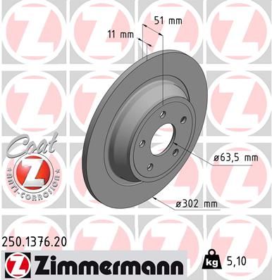 ZIMMERMANN 250.1376.20 Brake Disc