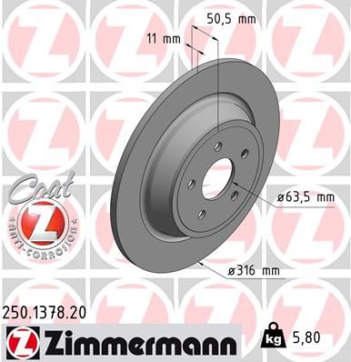 ZIMMERMANN 250.1378.20 Brake Disc