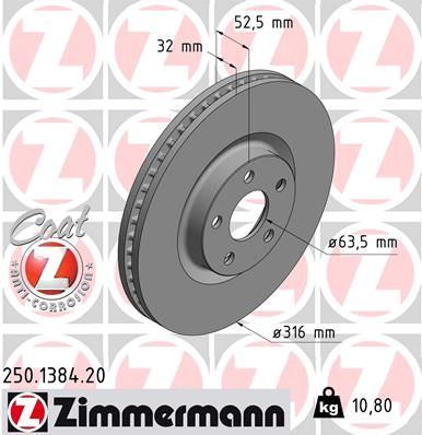 ZIMMERMANN 250.1384.20 Brake Disc