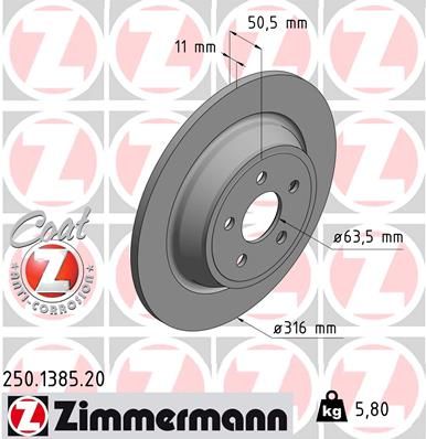 ZIMMERMANN 250.1385.20 Brake Disc