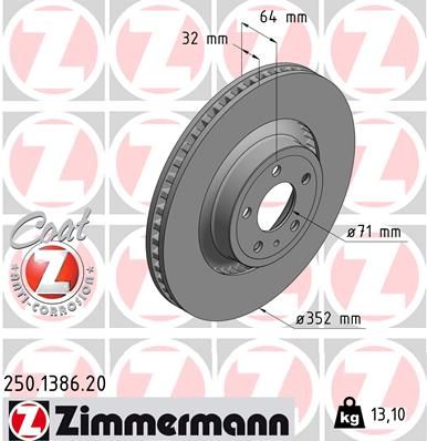 ZIMMERMANN 250.1386.20 Brake Disc