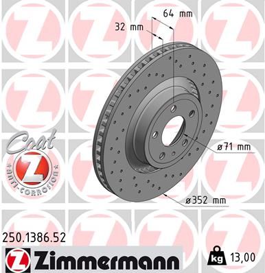 ZIMMERMANN 250.1386.52 Brake Disc