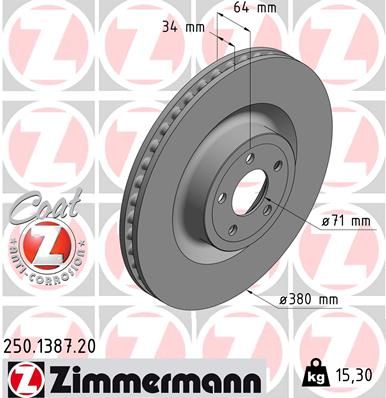 Brake Disc ZIMMERMANN 250.1387.20
