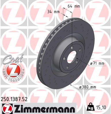 Brake Disc ZIMMERMANN 250.1387.52