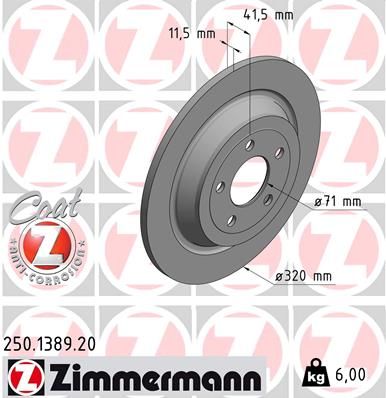 ZIMMERMANN 250.1389.20 Brake Disc