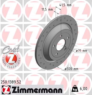 Brake Disc ZIMMERMANN 250.1389.52