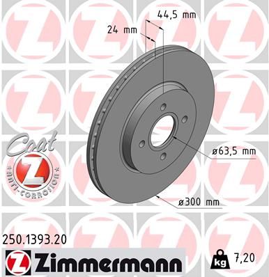 ZIMMERMANN 250.1393.20 Brake Disc
