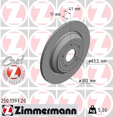 ZIMMERMANN 250.1397.20 Brake Disc