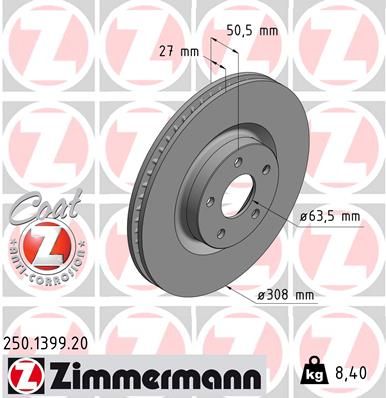 Brake Disc ZIMMERMANN 250.1399.20