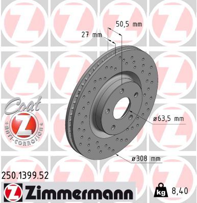 Brake Disc ZIMMERMANN 250.1399.52