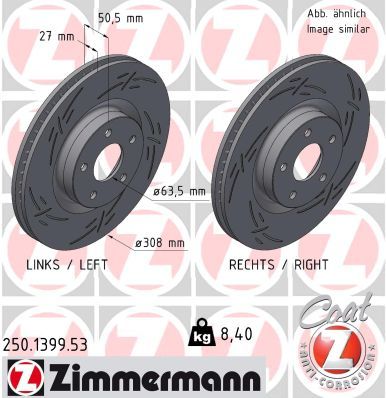Brake Disc ZIMMERMANN 250.1399.53