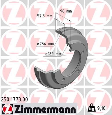 ZIMMERMANN 250.1773.00 Brake Drum