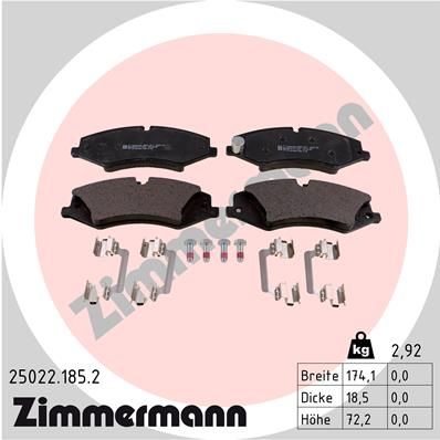 ZIMMERMANN 25022.185.2 Brake Pad Set, disc brake