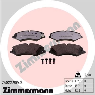 ZIMMERMANN 25022.985.2 Brake Pad Set, disc brake