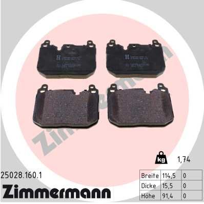 ZIMMERMANN 25028.160.1 Brake Pad Set, disc brake