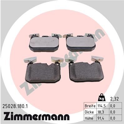 ZIMMERMANN 25028.180.1 Brake Pad Set, disc brake