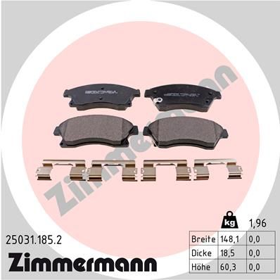 ZIMMERMANN 25031.185.2 Brake Pad Set, disc brake