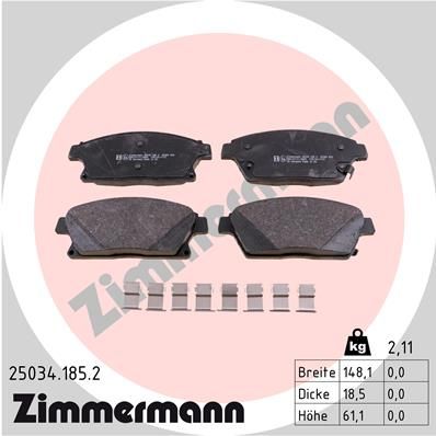 ZIMMERMANN 25034.185.2 Brake Pad Set, disc brake