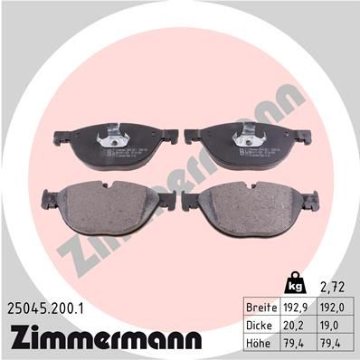 ZIMMERMANN 25045.200.1 Brake Pad Set, disc brake