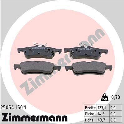 Brake Pad Set, disc brake ZIMMERMANN 25054.150.1