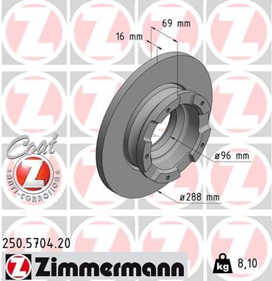 ZIMMERMANN 250.5704.20 Brake Disc
