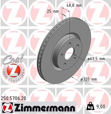 Brake Disc ZIMMERMANN 250.5706.20