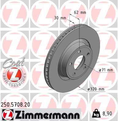 Brake Disc ZIMMERMANN 250.5708.20