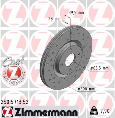 Brake Disc ZIMMERMANN 250.5713.52