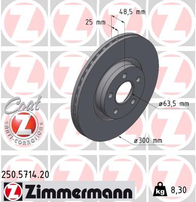 Brake Disc ZIMMERMANN 250.5714.20