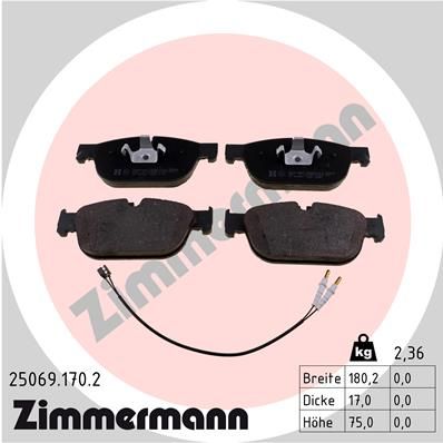 Brake Pad Set, disc brake ZIMMERMANN 25069.170.2