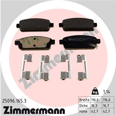 Brake Pad Set, disc brake ZIMMERMANN 25096.165.3