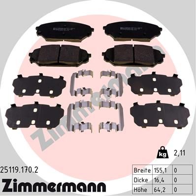 ZIMMERMANN 25119.170.2 Brake Pad Set, disc brake
