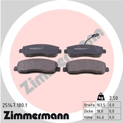 ZIMMERMANN 25147.180.1 Brake Pad Set, disc brake