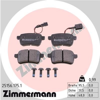 ZIMMERMANN 25156.175.1 Brake Pad Set, disc brake