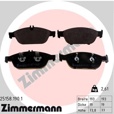 Brake Pad Set, disc brake ZIMMERMANN 25158.190.1
